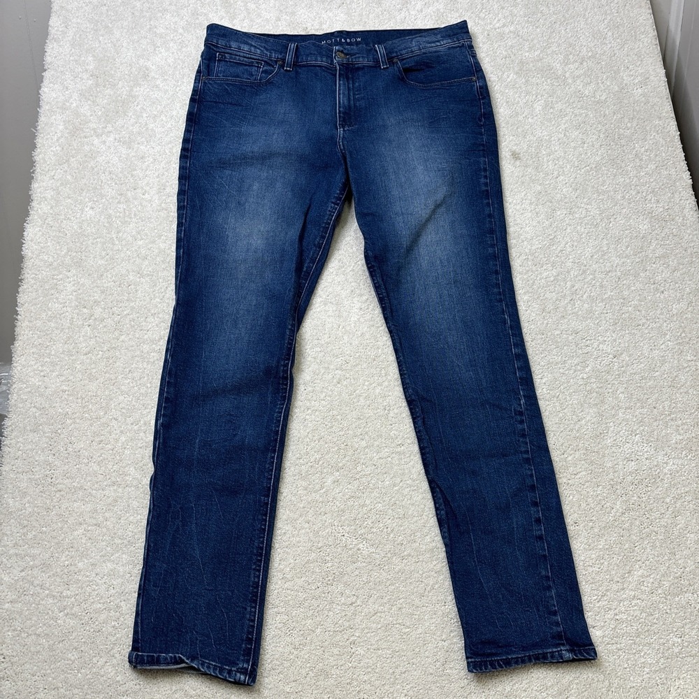 Mott & Bow Jeans Women 32x32 (Fits 36x30) Blue Denim Boyfriend Stretch 5 Pockets